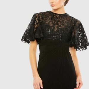 Mac Duggal  Embellished Butterfly Sleeve Gown